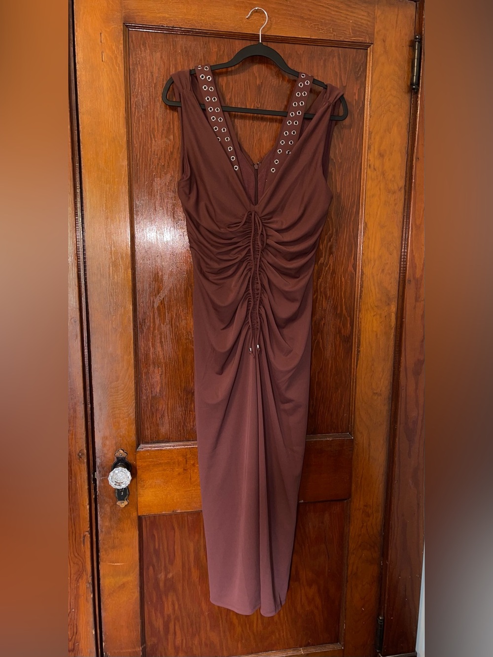 NWT Maeve grommet brown cinch dress